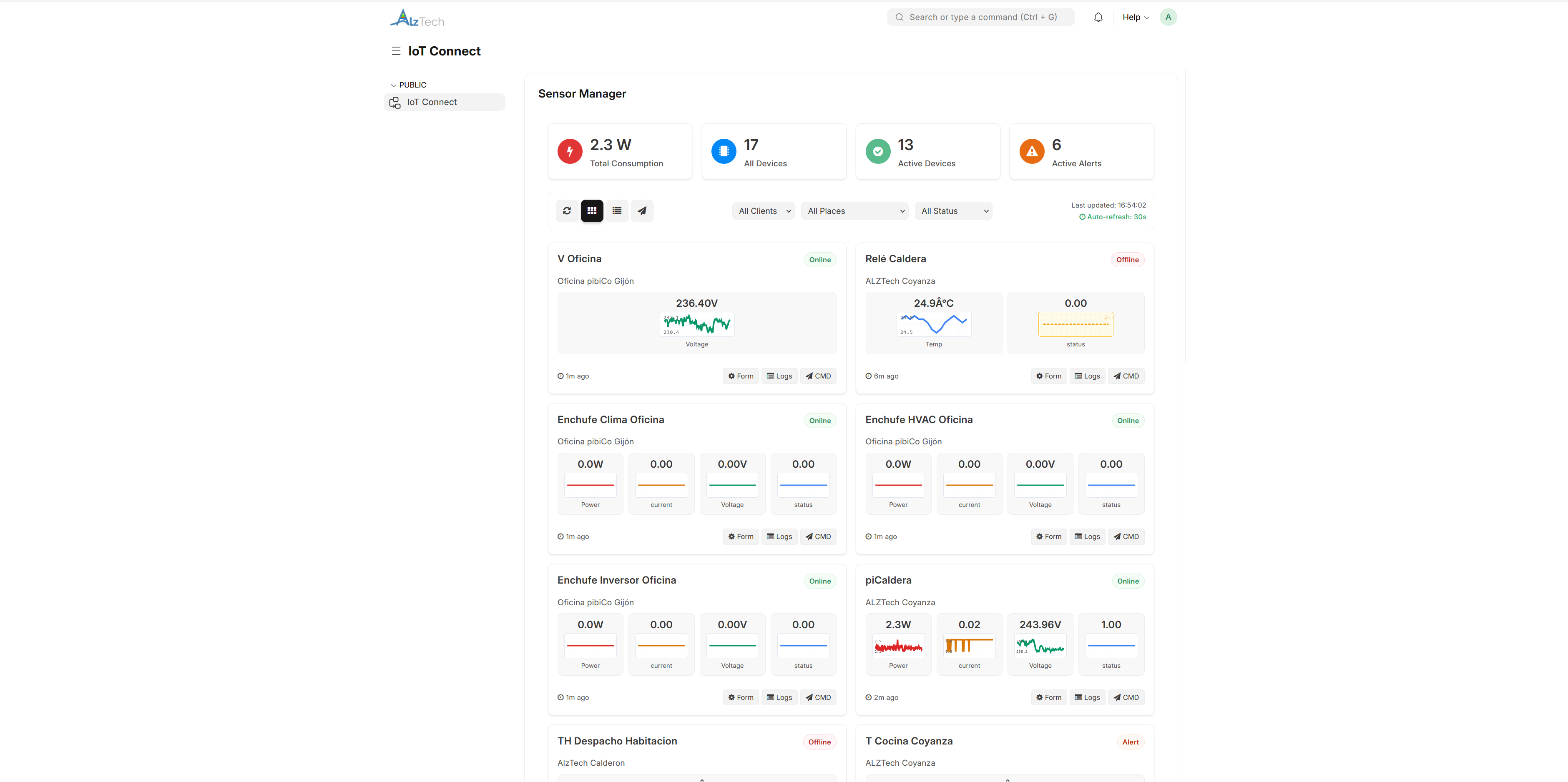 Controles de dispositivos