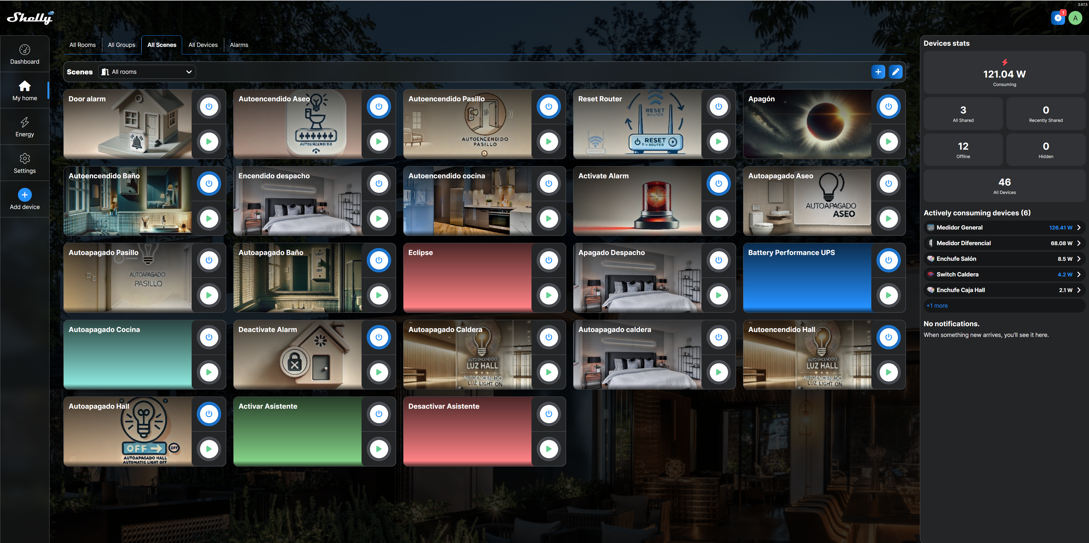Configuración de escenas